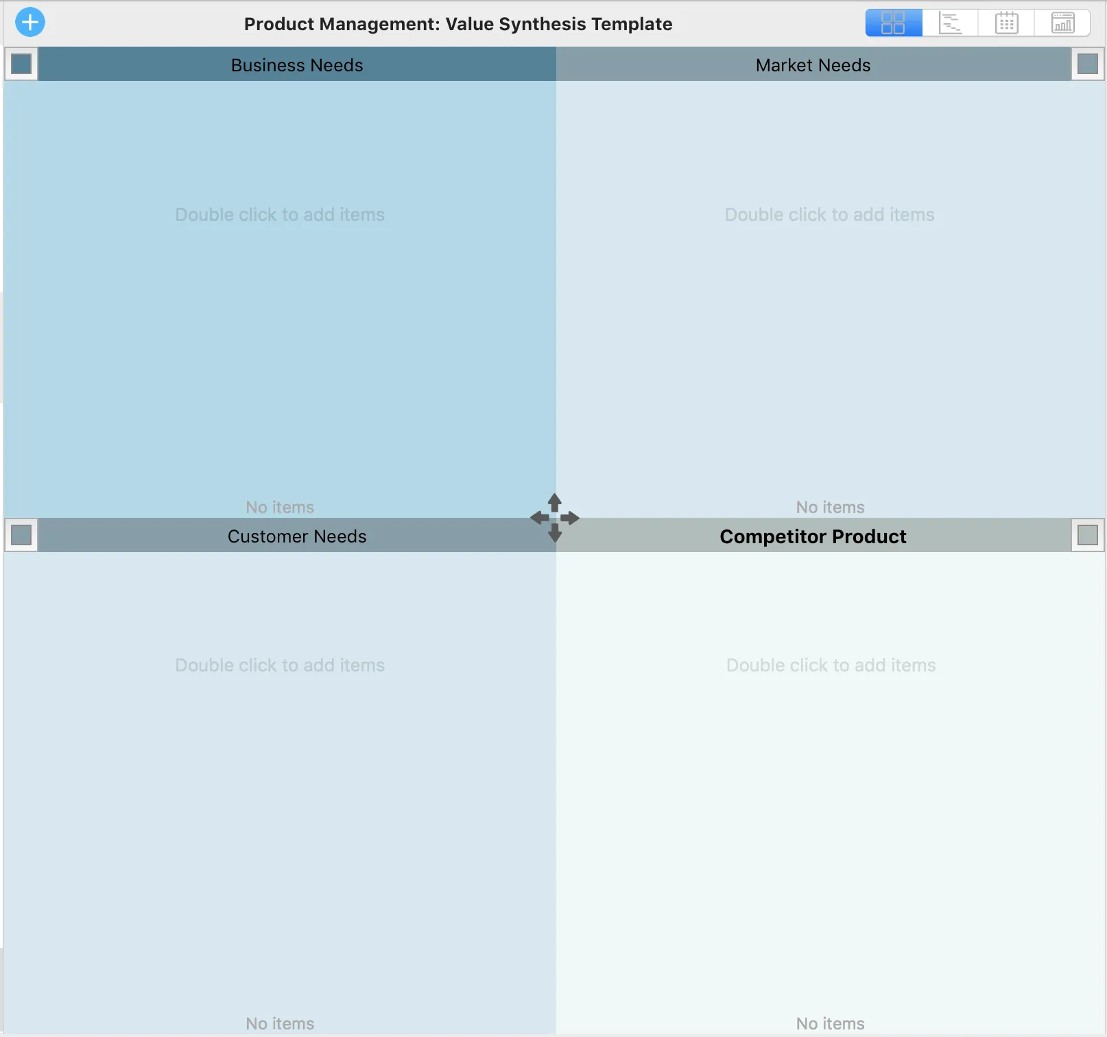 Product Management: Value Synthesis Template template in Priority Matrix